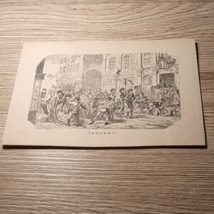 "January" from The Comic Almanac, a British publication from the 19th century.